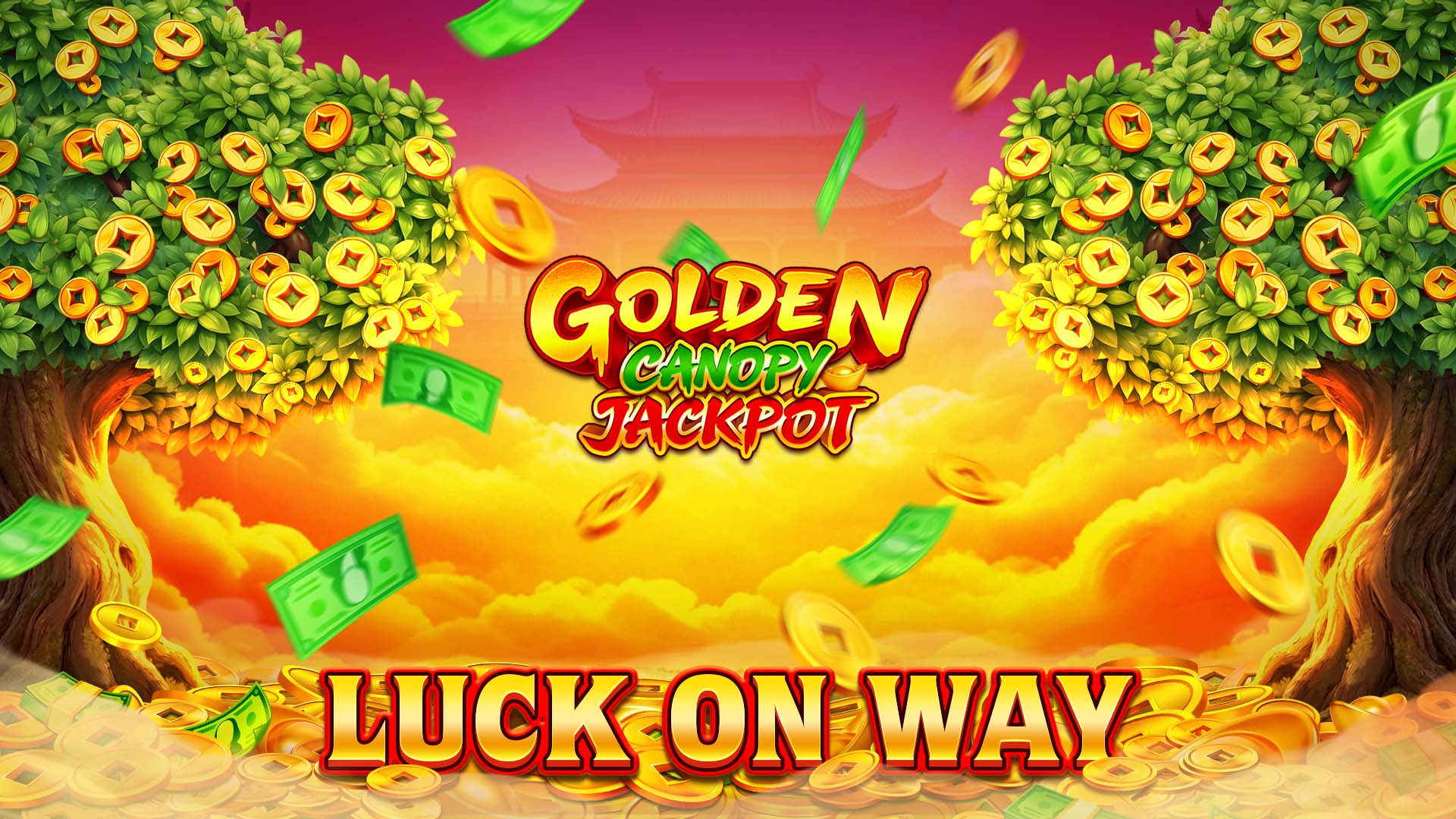 Golden Canopy Jackpot key art with golden tree theme.